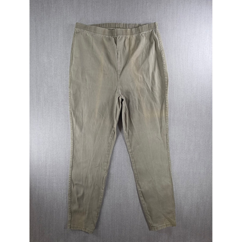 Just My Size Pants Women 18W/20W‎ Olive Green Elastic Waist Tapered Leg